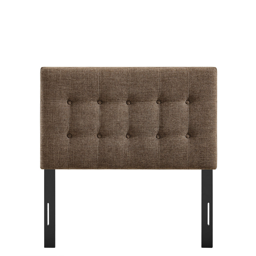 Vale Fabric Upholstered Twin Size Headboard in Mocha