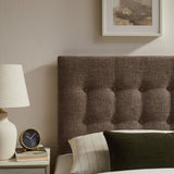 Vale Fabric Upholstered Twin Size Headboard in Mocha
