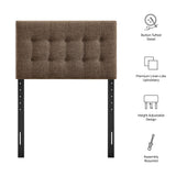 Vale Fabric Upholstered Twin Size Headboard in Mocha