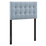 Vale Fabric Upholstered Twin Size Headboard in Sky Blue