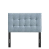Vale Fabric Upholstered Twin Size Headboard in Sky Blue