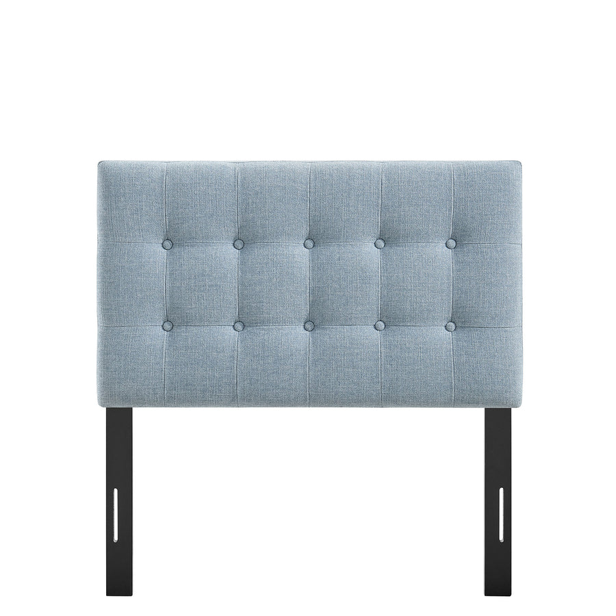 Vale Fabric Upholstered Twin Size Headboard in Sky Blue