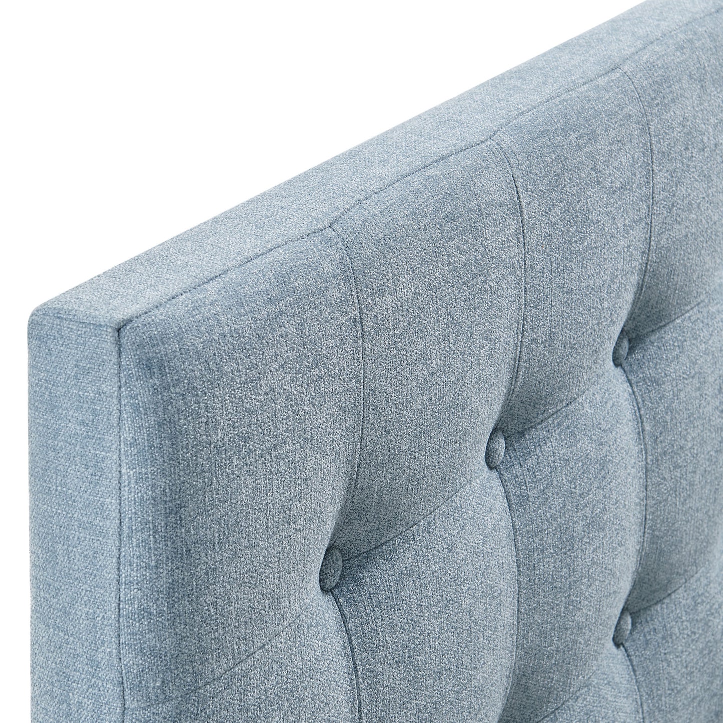 Vale Fabric Upholstered Twin Size Headboard in Sky Blue
