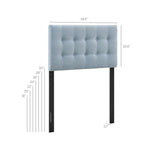 Vale Fabric Upholstered Twin Size Headboard in Sky Blue