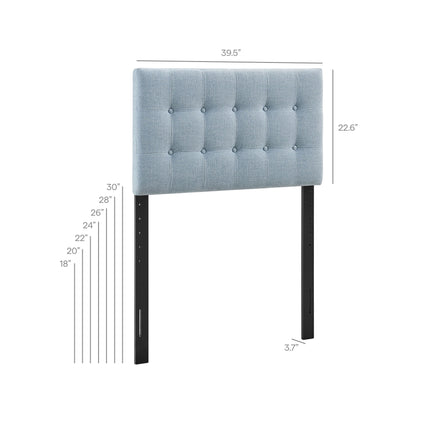 Emily Fabric Upholstered Twin Size Headboard in Sky Blue