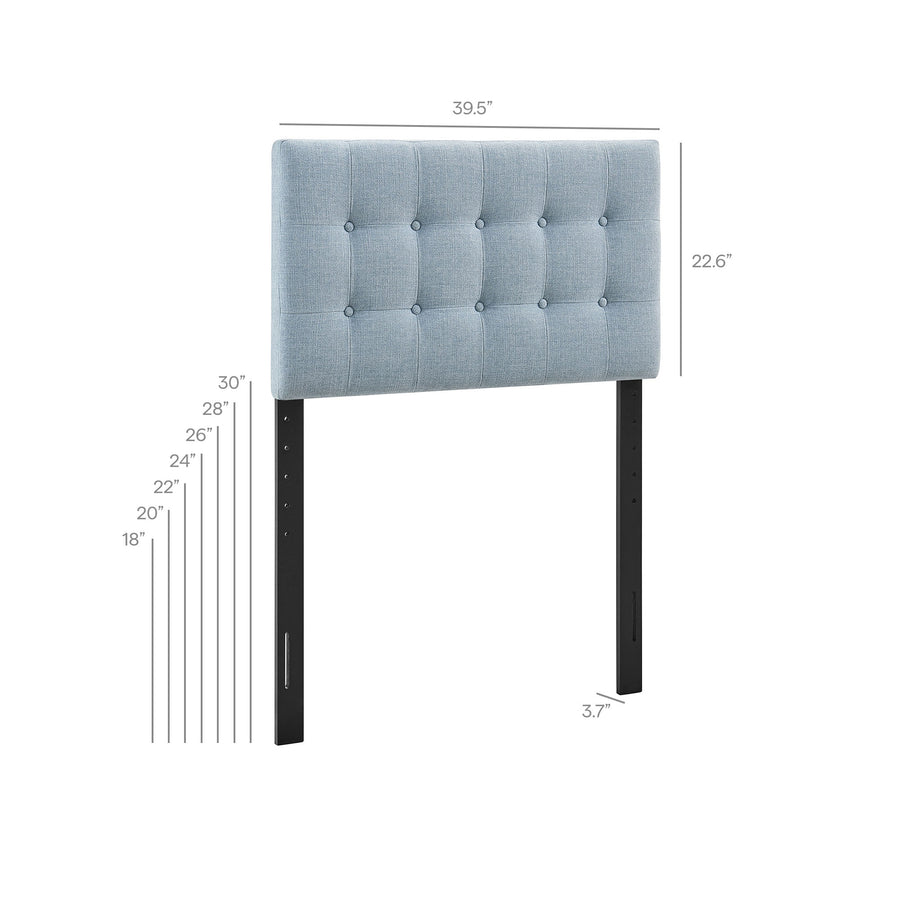 Vale Fabric Upholstered Twin Size Headboard in Sky Blue