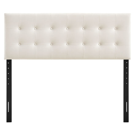 Emily Stain-Resistant Performance Velvet Full Size Headboard in Alabaster