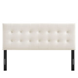 Vale Stain-Resistant Performance Velvet Full Size Headboard in Alabaster