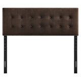 Vale Stain-Resistant Performance Velvet Full Size Headboard in Chocolate Brown