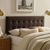 Vale Stain-Resistant Performance Velvet Full Size Headboard in Chocolate Brown