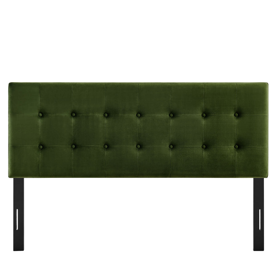 Vale Stain-Resistant Performance Velvet Full Size Headboard in Moss Green