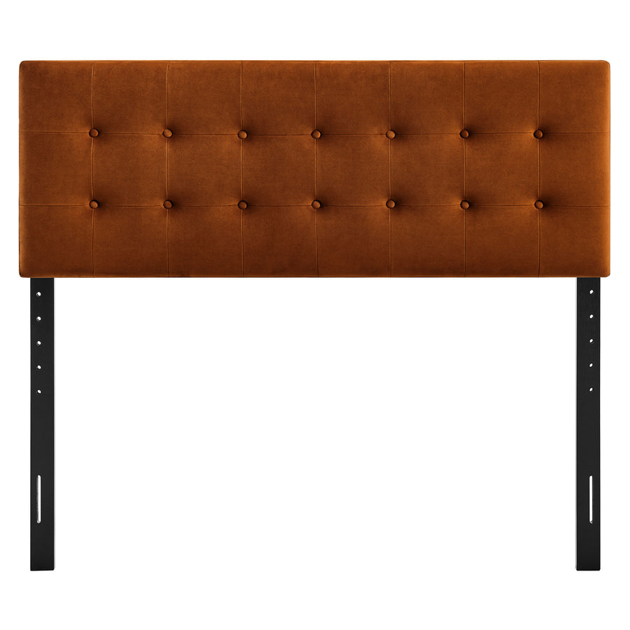 Vale Stain-Resistant Performance Velvet Full Size Headboard in Rust