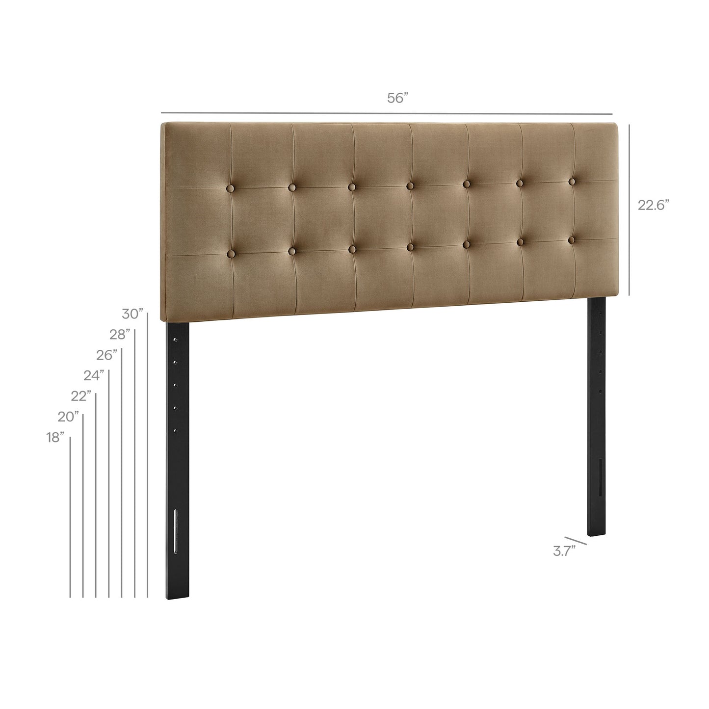 Vale Stain-Resistant Performance Velvet Full Size Headboard in Taupe