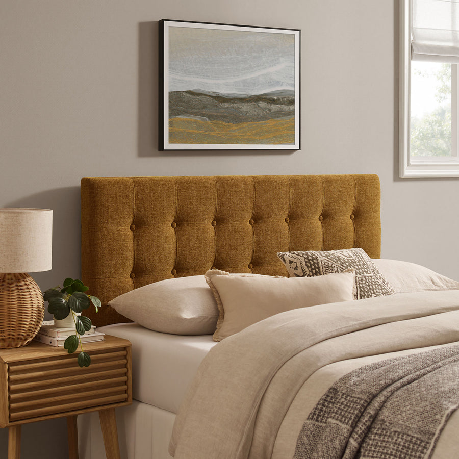 Vale Fabric Upholstered Full Size Headboard in Copper