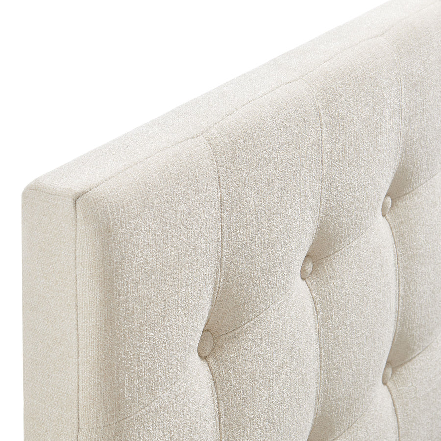 Vale Fabric Upholstered Full Size Headboard in Ecru