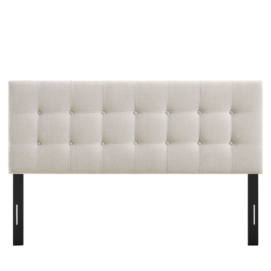 Vale Fabric Upholstered Full Size Headboard in Linen
