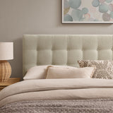 Vale Fabric Upholstered Full Size Headboard in Linen