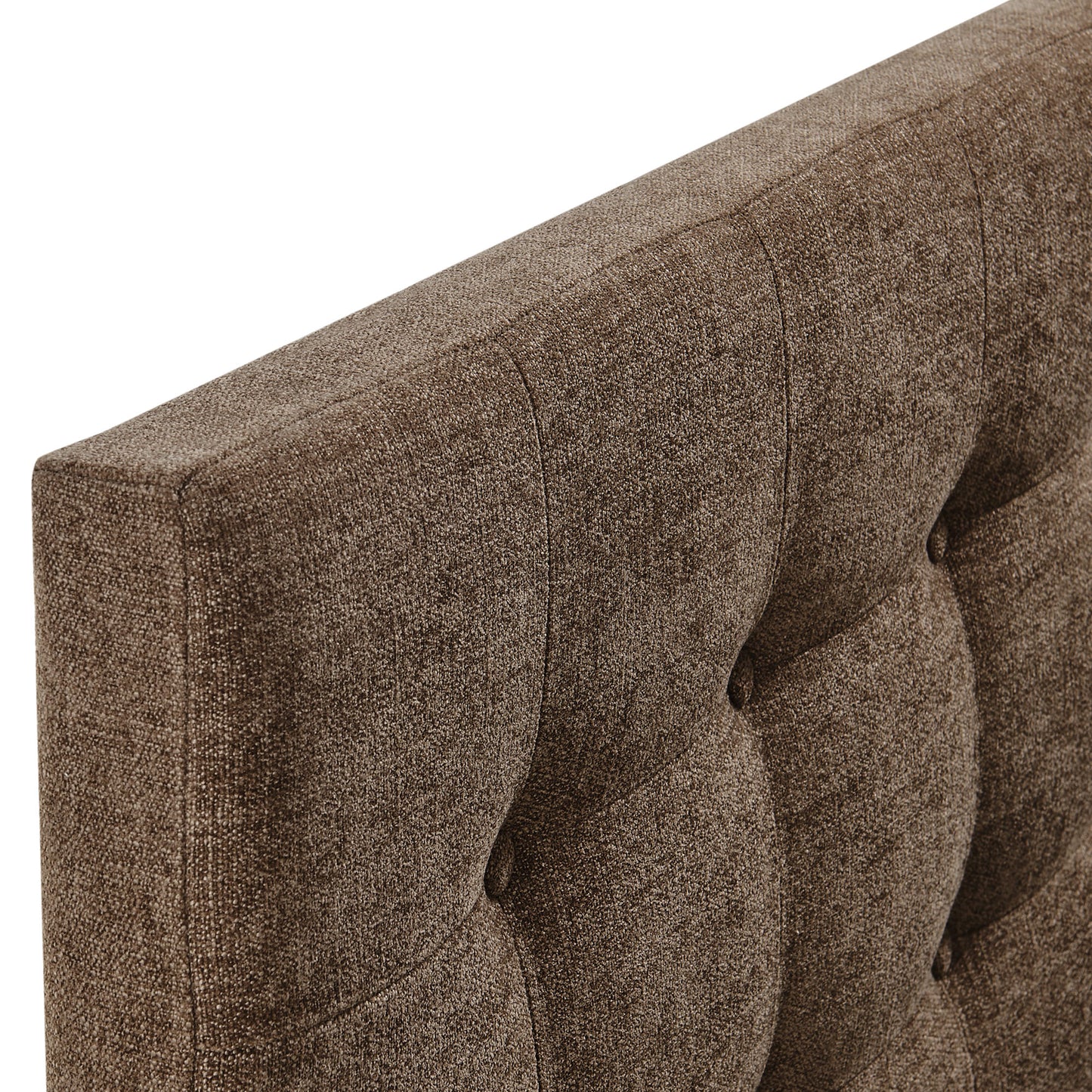 Vale Fabric Upholstered Full Size Headboard in Mocha