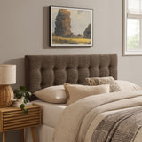 Vale Fabric Upholstered Full Size Headboard in Mocha