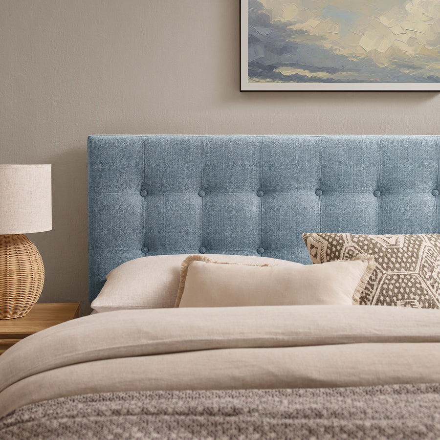 Vale Fabric Upholstered Full Size Headboard in Sky Blue