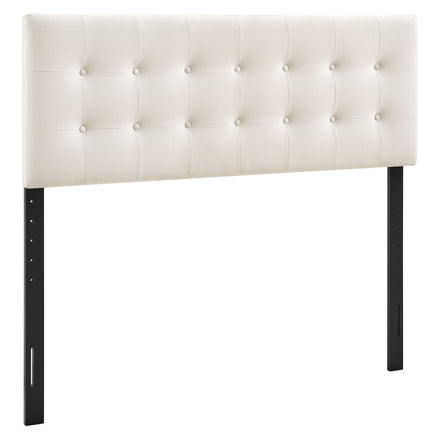 Emily Stain-Resistant Performance Velvet Queen Size Headboard in Alabaster