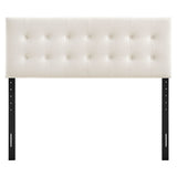 Vale Stain-Resistant Performance Velvet Queen Size Headboard in Alabaster
