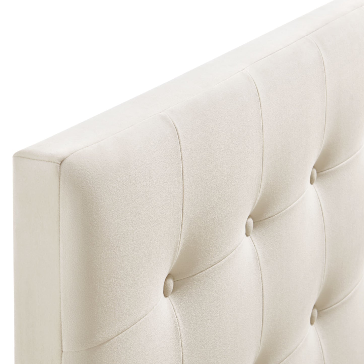 Vale Stain-Resistant Performance Velvet Queen Size Headboard in Alabaster