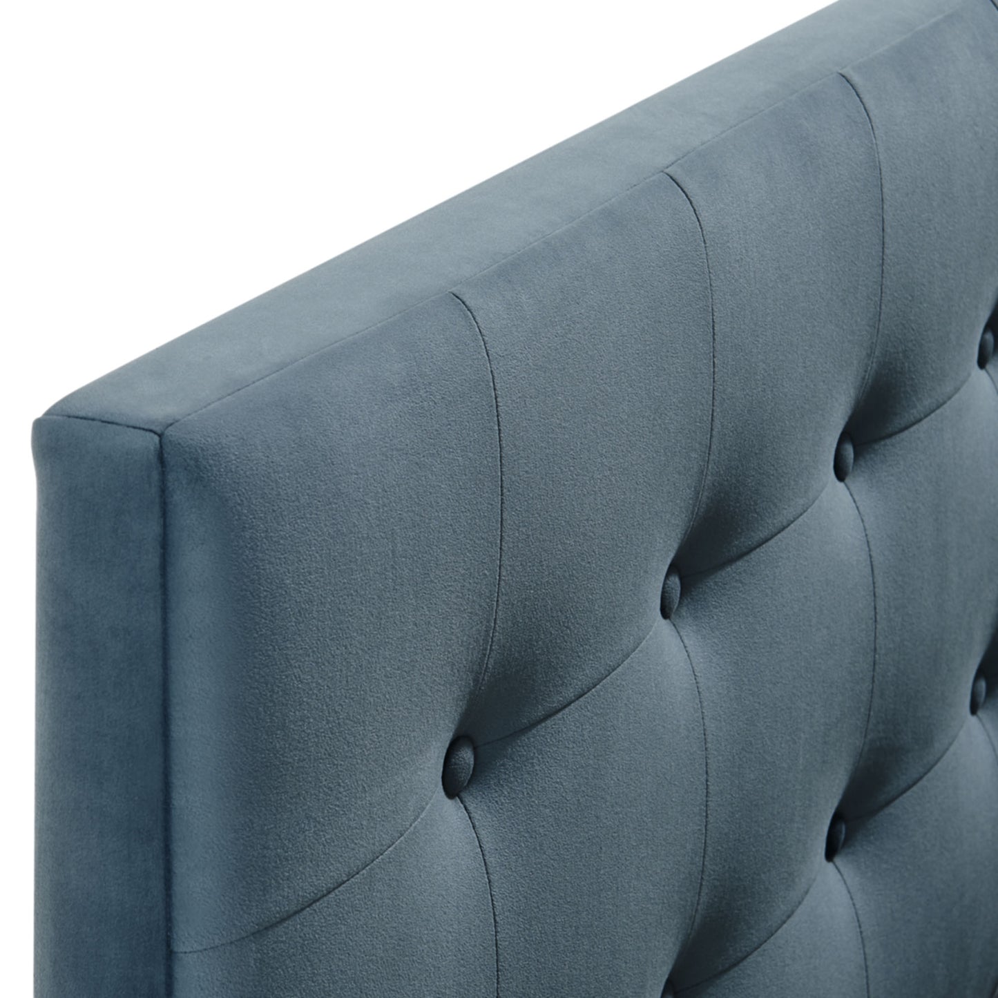 Vale Stain-Resistant Performance Velvet Queen Size Headboard in Cadet Blue