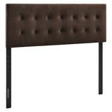 Vale Stain-Resistant Performance Velvet Queen Size Headboard in Chocolate Brown