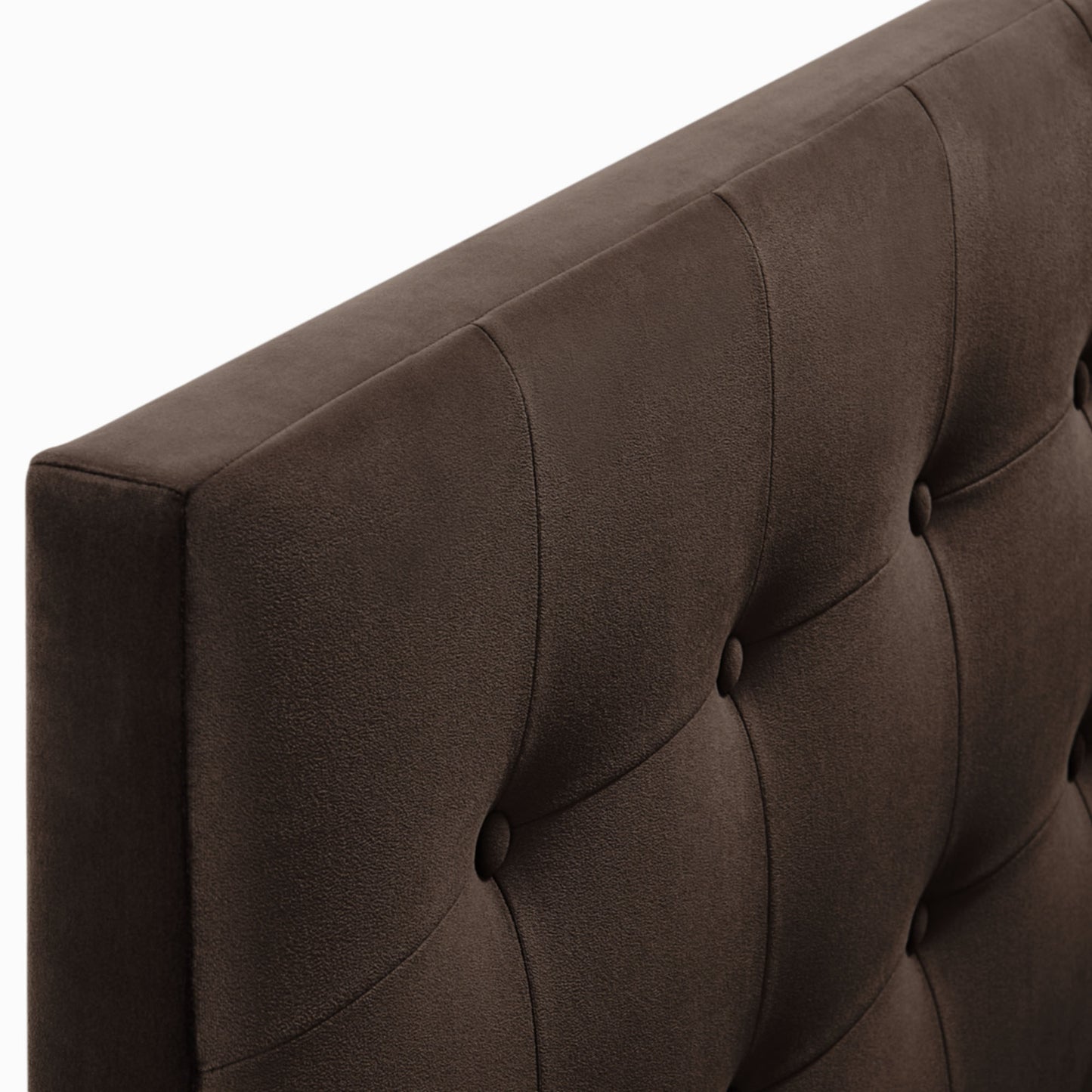 Vale Stain-Resistant Performance Velvet Queen Size Headboard in Chocolate Brown