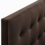 Vale Stain-Resistant Performance Velvet Queen Size Headboard in Chocolate Brown