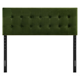 Vale Stain-Resistant Performance Velvet Queen Size Headboard in Moss Green
