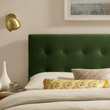 Vale Stain-Resistant Performance Velvet Queen Size Headboard in Moss Green