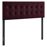 Vale Stain-Resistant Performance Velvet Queen Size Headboard in Mulberry