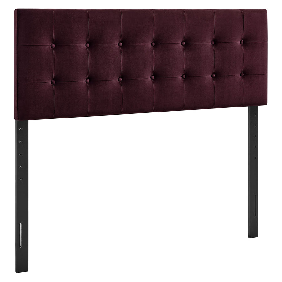 Vale Stain-Resistant Performance Velvet Queen Size Headboard in Mulberry