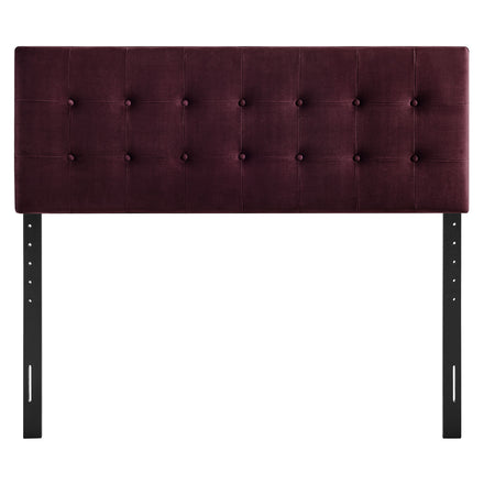 Emily Stain-Resistant Performance Velvet Queen Size Headboard in Mulberry