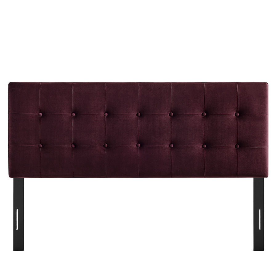 Vale Stain-Resistant Performance Velvet Queen Size Headboard in Mulberry