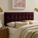 Vale Stain-Resistant Performance Velvet Queen Size Headboard in Mulberry