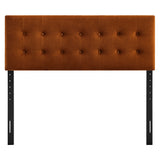 Vale Stain-Resistant Performance Velvet Queen Size Headboard in Rust