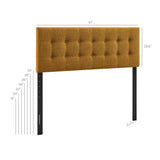 Vale Fabric Upholstered Queen Size Headboard in Copper