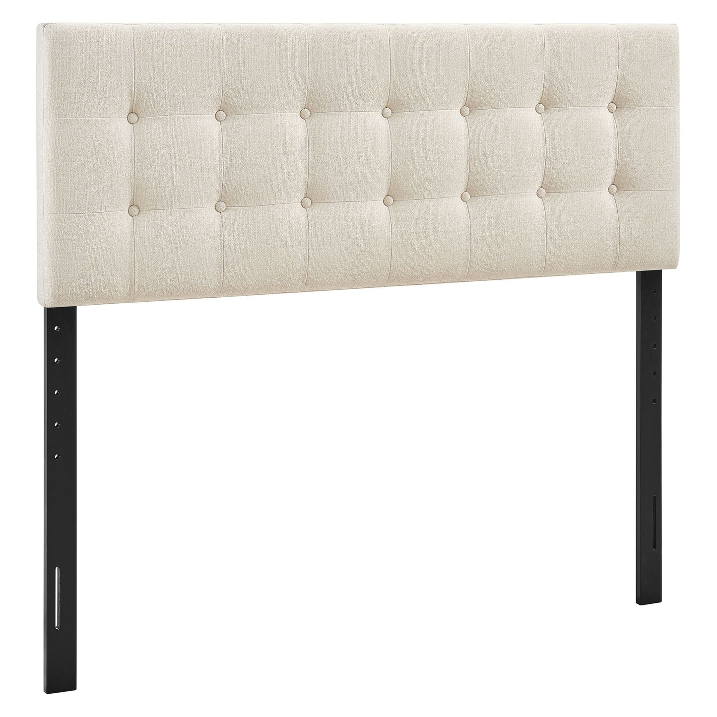Vale Fabric Upholstered Queen Size Headboard in Ecru