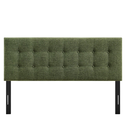 Emily Fabric Upholstered Queen Size Headboard in Foliage