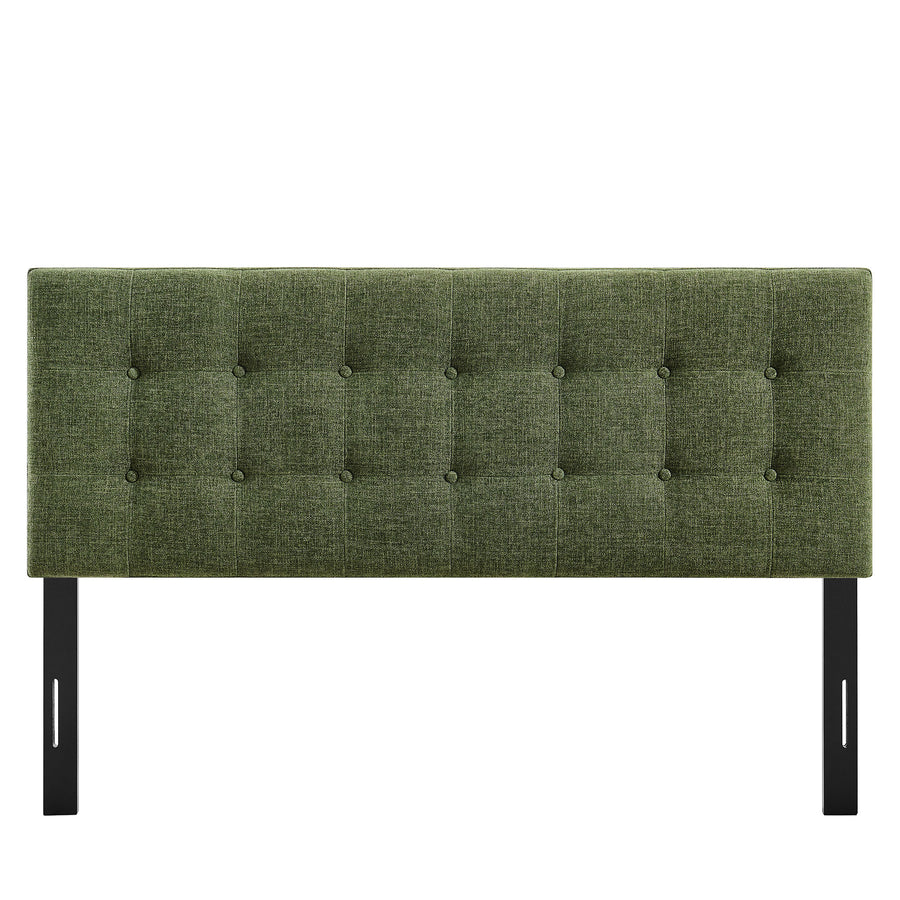 Vale Fabric Upholstered Queen Size Headboard in Foliage