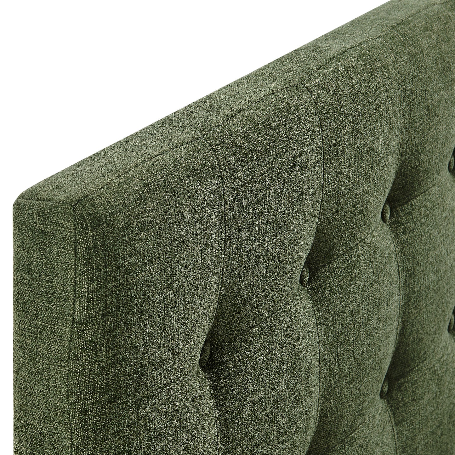 Vale Fabric Upholstered Queen Size Headboard in Foliage