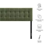 Vale Fabric Upholstered Queen Size Headboard in Foliage