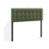Vale Fabric Upholstered Queen Size Headboard in Foliage