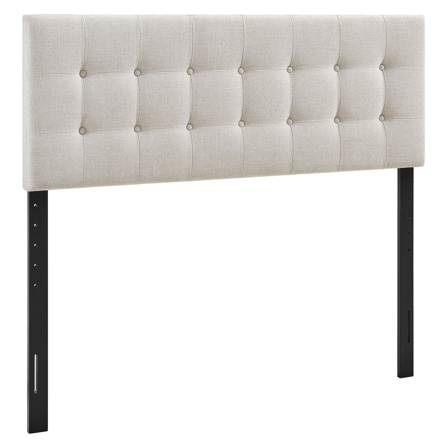 Vale Fabric Upholstered Queen Size Headboard in Linen