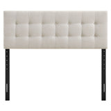 Vale Fabric Upholstered Queen Size Headboard in Linen