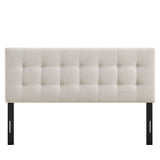 Vale Fabric Upholstered Queen Size Headboard in Linen