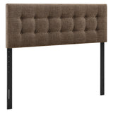 Vale Fabric Upholstered Queen Size Headboard in Mocha